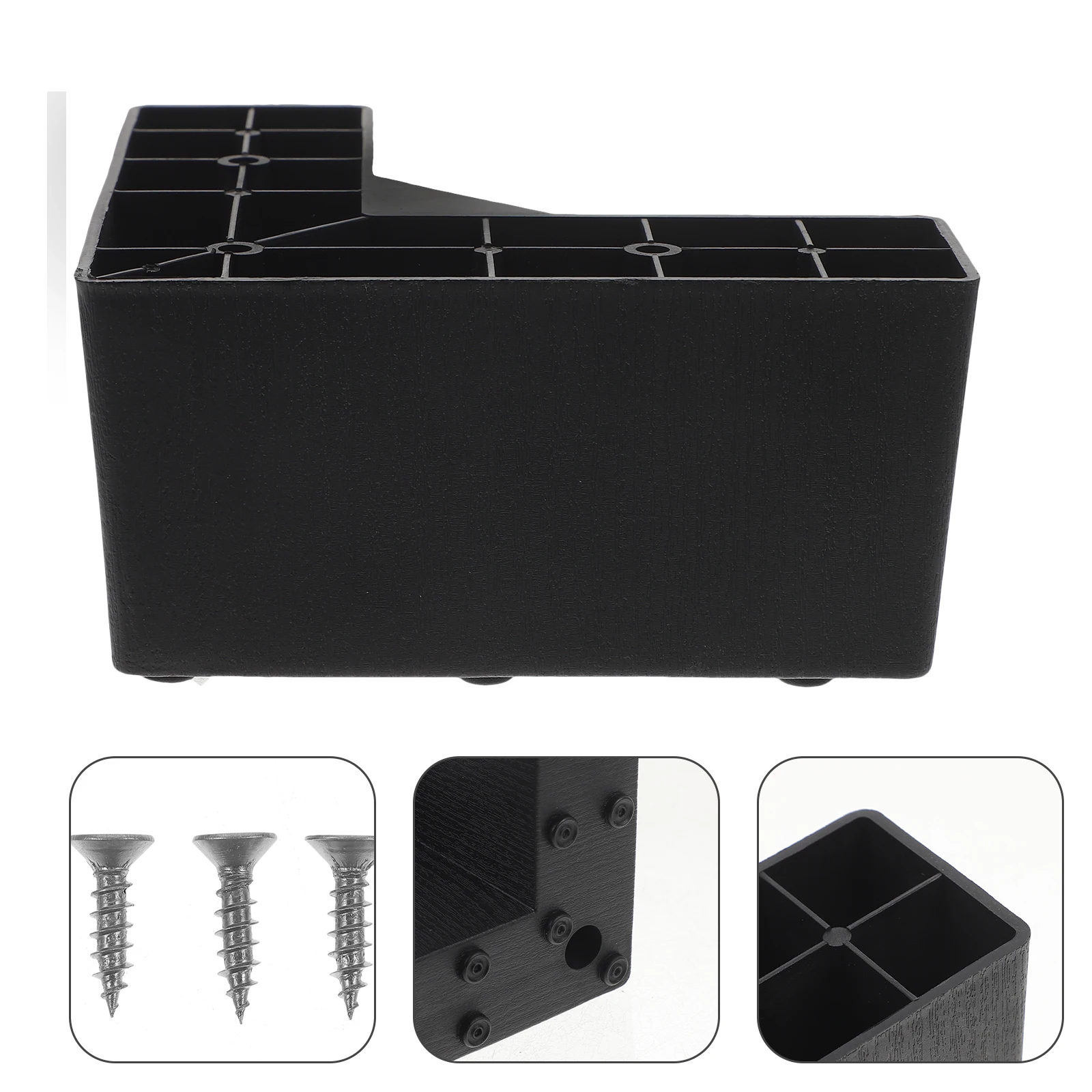 4Pcs 75mm High Plastic Furniture Legs L-shape Shape Sofa Legs Coffee Table  Bed Legs Rectangle Couch Leg Plinth Support Feet Leg
