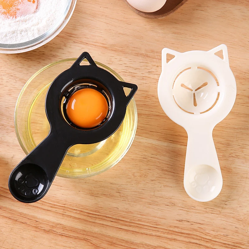 1Pcs 2-in-1 Cute Cartoon Cat Egg Separator & Measuring Cup Easy Yolk & White Filter For Baking And Cooking Outdoor Tableware