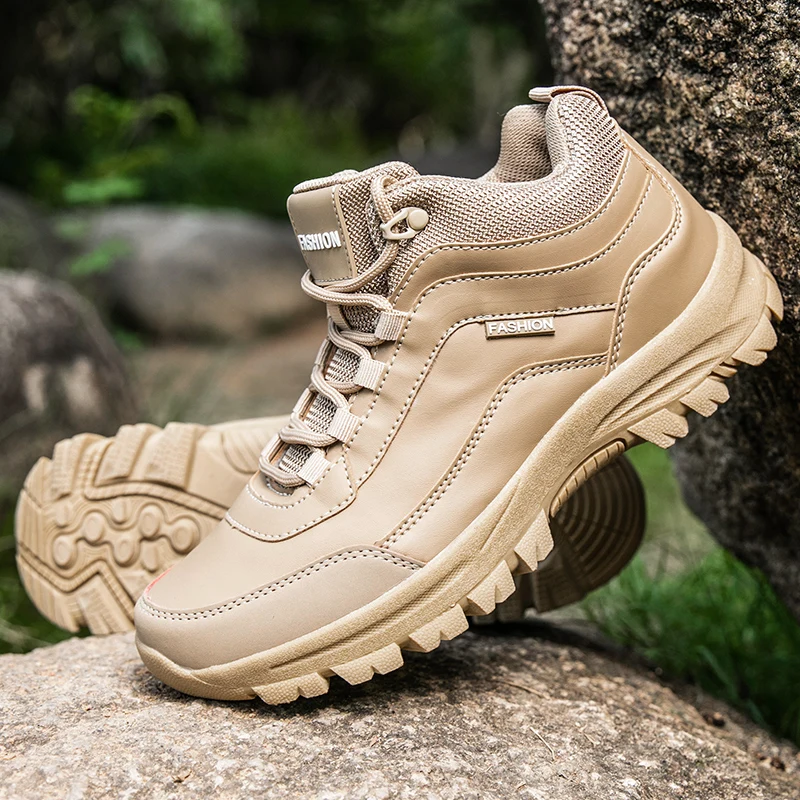 

Casual Sneaker Men High-quality Short Boots Autumn Outdoor Thick Soled Mountaineering Wear-resistant Anti Slip Work Hiking Shoes