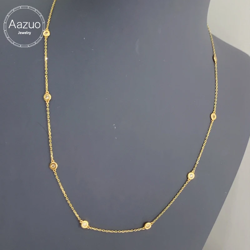 

Настоящие ювелирные изделия Aazuo, 18 карат, оригинальный дизайн, желтое золото, настоящие бриллианты, 0,50 карата, ожерелье, подарок для женщин, свадебная вечеринка, Au750