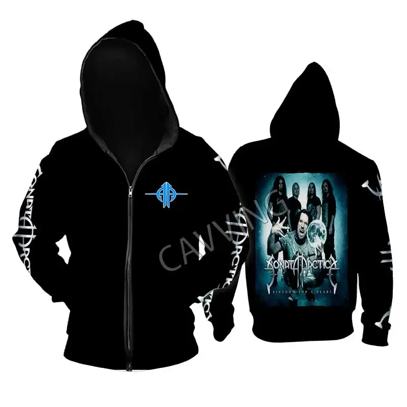 

New Fashion Printed Sonata Arctica Band Loose Metal Rock Zipper Hoodies Gothic Top Harajuku Cotton Unisex Clothing L2