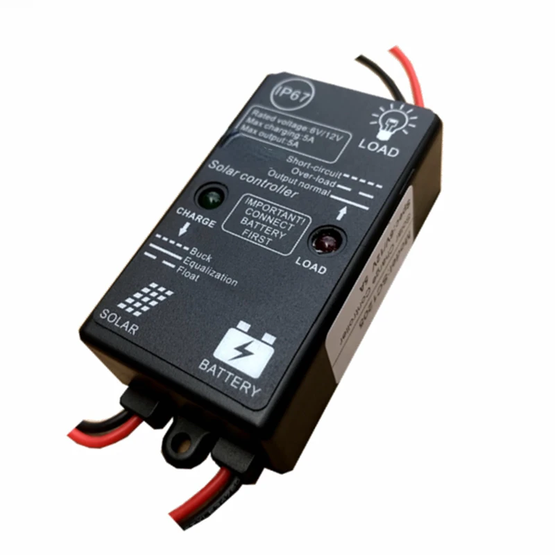 

Mini 6 Volt Solar Charge Controller 1 Amp 3 Amp 5 Amp Black 5A PWM 24 10.8V 1year Ce, 60x25x18mm/50g CN