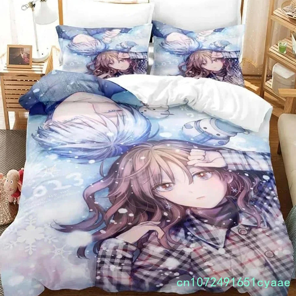 Anime The Ice Guy And His Cool Female Colleague Bedding Set Bedroom Soft Modern Bedspreads Comefortable Duvet Cover Pillowcase