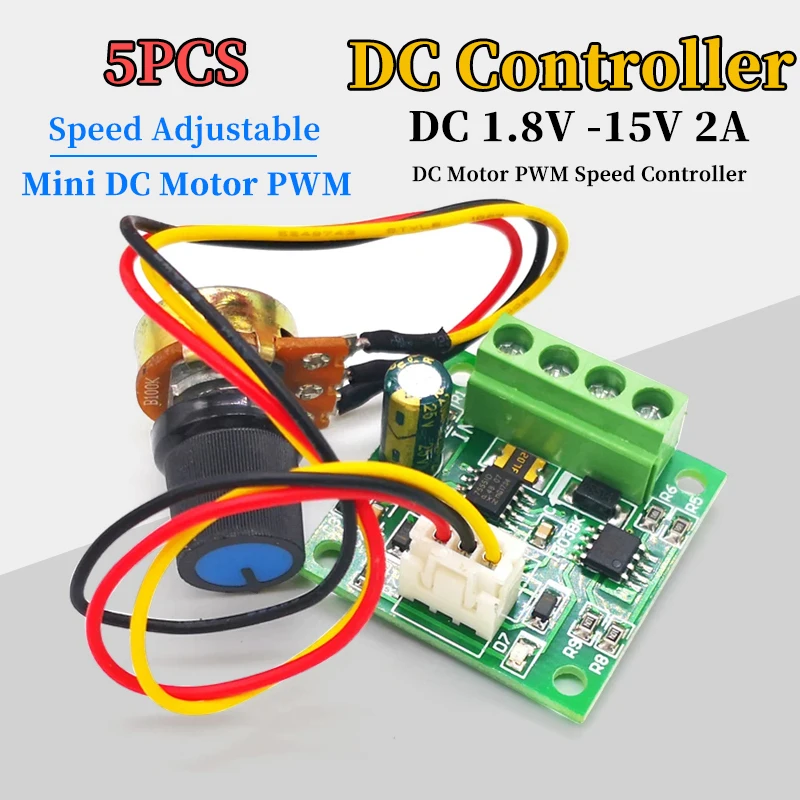 1/5/10Pcs DC1.8V-12V 2A PWM Motor Speed Controller Module 1803BK Adjustable Low Voltage Driver Board