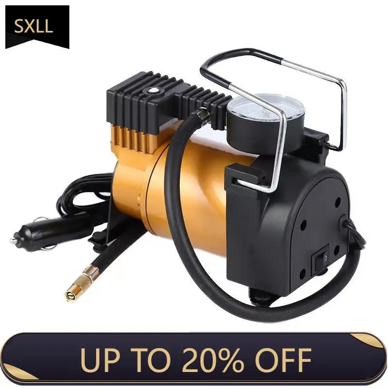 

SXLL Hot Sale Air Pump Heavy Duty Tire Car Air Compressor DC 12v Electric Mini Portable Car Tire Inflator with Pressure Gauge