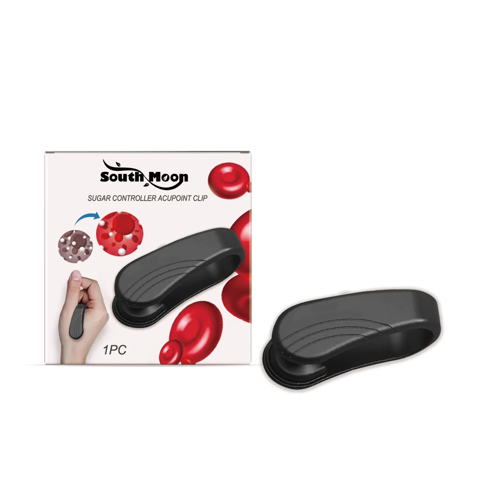 Sugar Blood Control Acupressure Point Clip Treatment Diabetes Lower Blood Glucose Anti Stress Relax Body Hand Meridian Massager