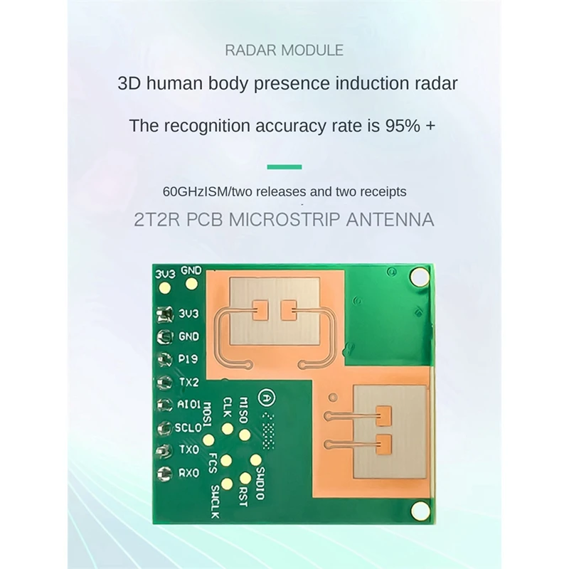 LD6002B Fmcw Radar Sensor For High Sensitivity Human Presence Detection, 60G Millimeter Wave For Smart Home Green PCB