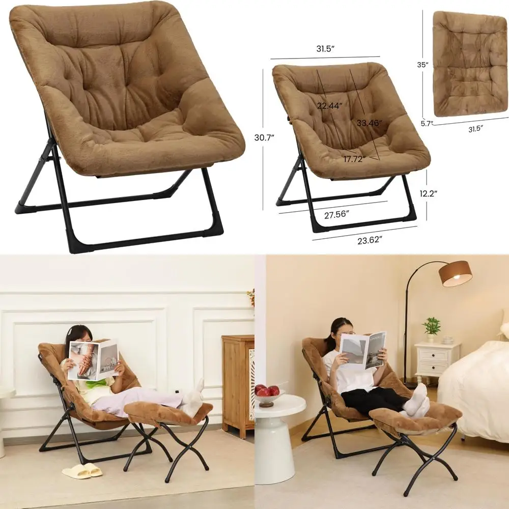 

Негабаритное кресло для чтения для взрослых из искусственного меха — мягкое кресло с акцентом для спальни для общежитий и гостиных