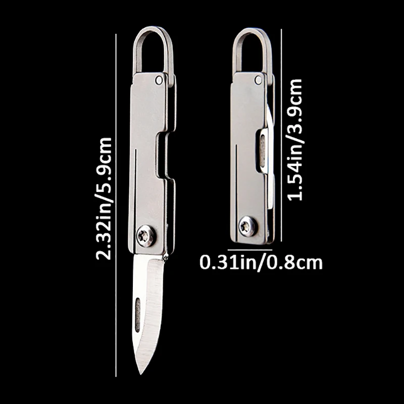 Titanium Mini Folding Knife Thin Pocket Knives Outdoor Camping Knife For Women Fruit Knives Unpacking Express Opener