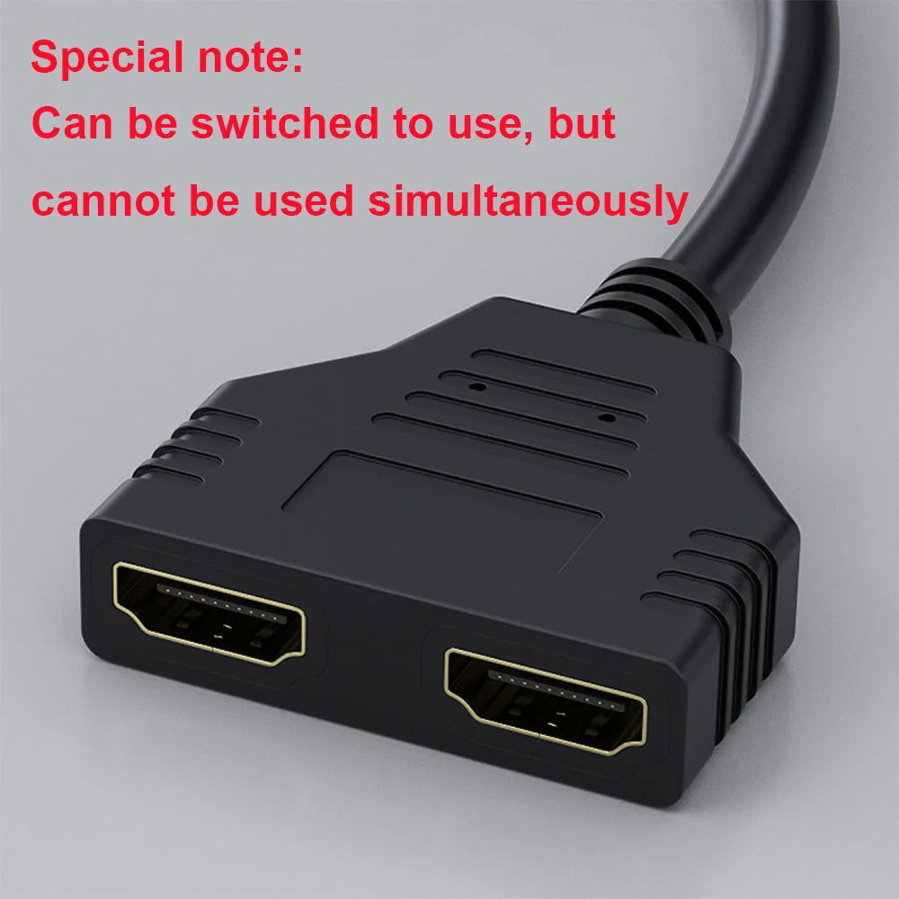 HDMI-compatible Cable Splitter 1080P 2 Dual Port Y Converter 1 In 2 Out Cord Extender Adapter for XBox PS3 LCD TV Switch Monitor