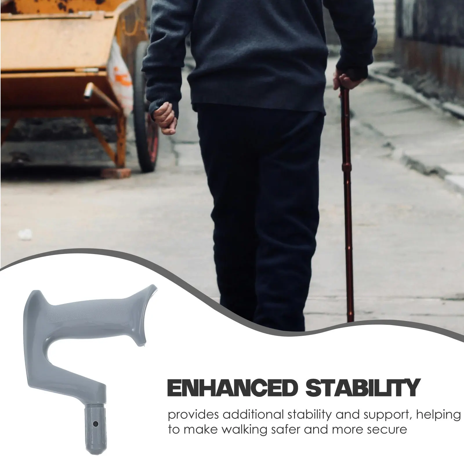 Bow-Style Plastic Walking Cane Handle Replacement – Comfortable, Ergonomic Grip for Crutches and Canes