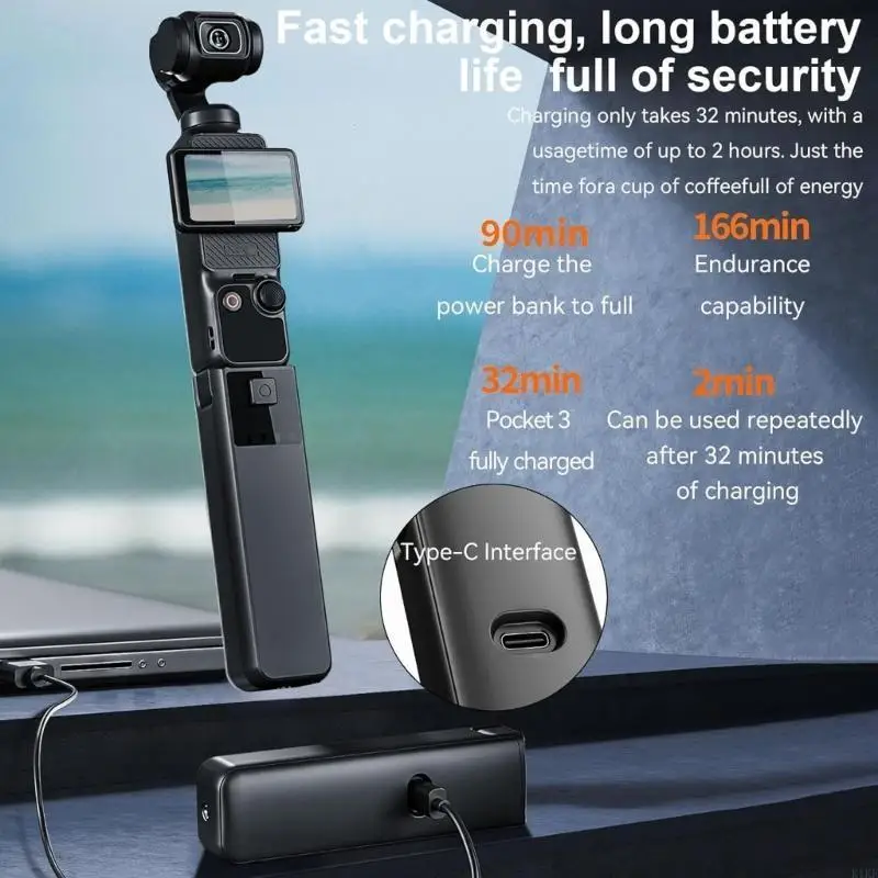 Rapid 22.5W Charging Camera Battery Handle With 5000mAh Capacity Seamlessly Power Supply For Professional Videography K1KF