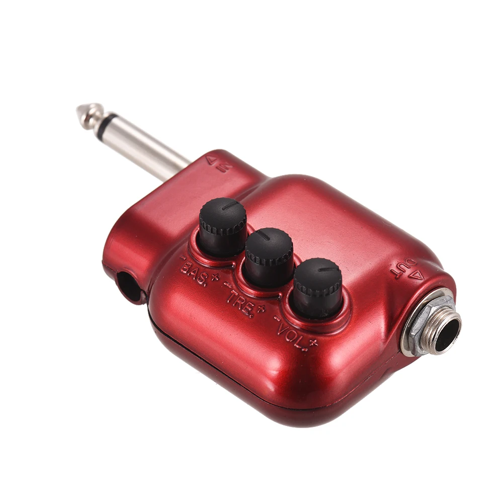 Mini Preamplifier Preamp 6.35mm Plug with Bass Treble EQ Volume Control for Acoustic Guitar preamplifier with EQ
