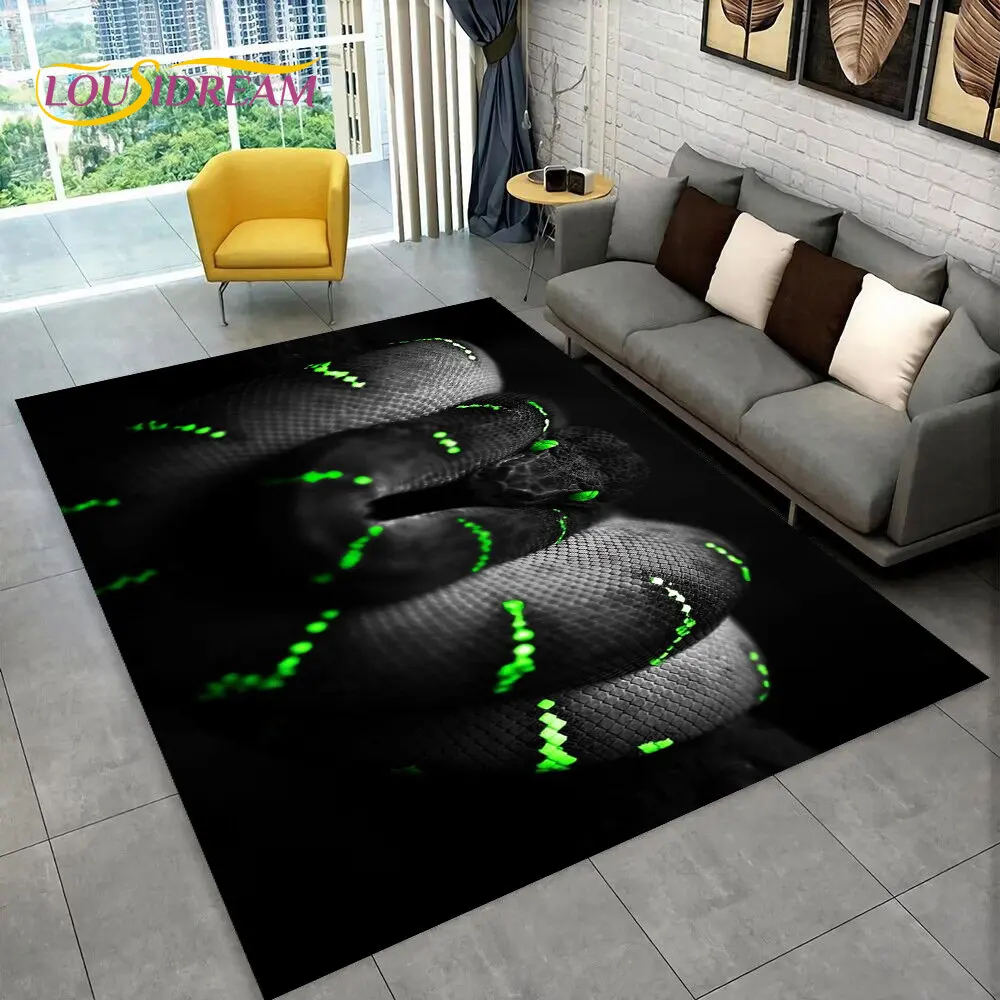 Alfombra gótica antideslizante para el hogar, Felpudo con diseño de serpiente, serpiente, cobra, sala de estar, dormitorio, sofá, Decoración de cocina