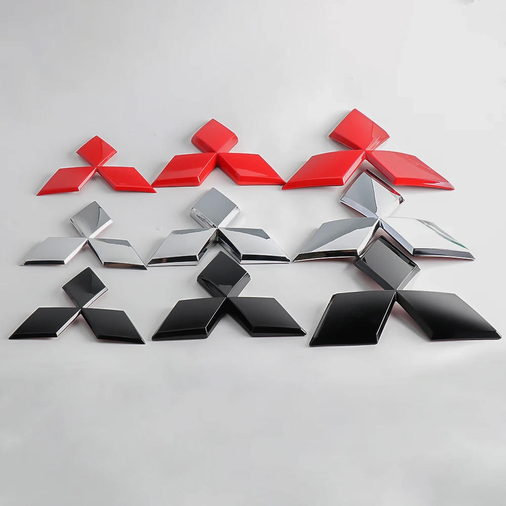 Emblema da grade dianteira e traseira do carro ABS para Mitsubishi Ralliart Lancer ASX Colt Pajero Outlander Eclipse Delica EVO Grandis Colt