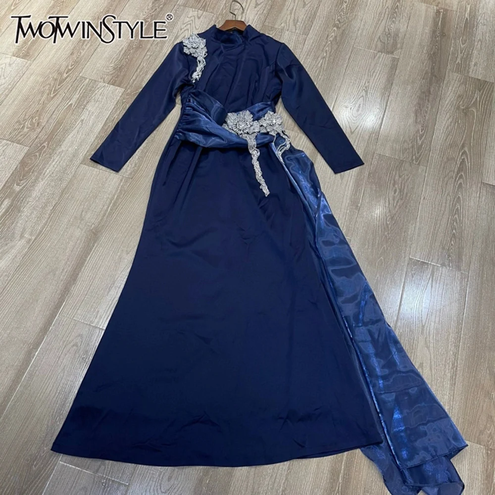 فساتين تنحيف بمزاجية من TWOTWINSTYLE للنساء برقبة دائرية وأكمام طويلة مزينة بفستان أنيق طراز أنثى KDR545284 #1