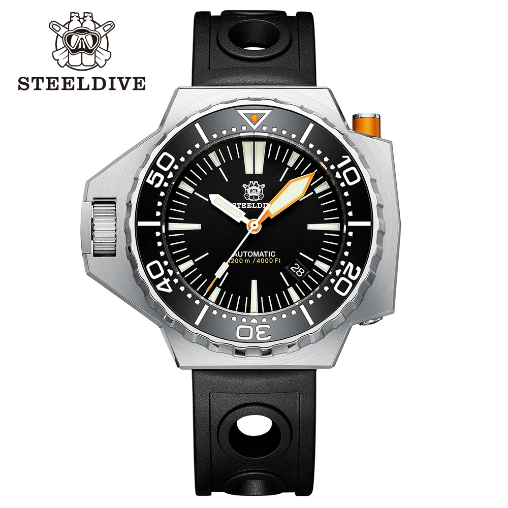 

STEELDIVE SD1988 Luxury Deep Dive NH35 Mechanical Movement Swiss Luminous Bidirectional Rotation Bezel 1200M Waterproof Watch