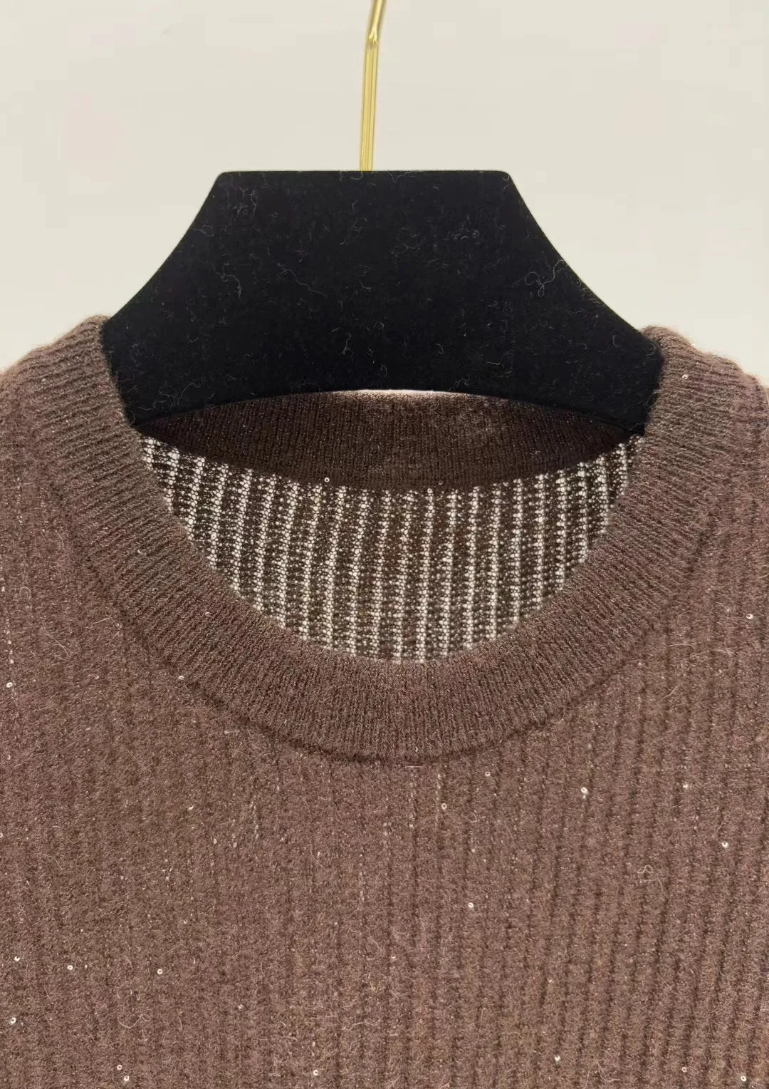2026 Autumn Women's Sequin Wool-Blend Crew-Neck Knit Vest
