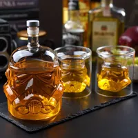 750ml Creative Storm Trooper Helmet Whiskey Decanter Vodka Wine Glass Cup Men Gift Bar Party Wine Glasses Accessories