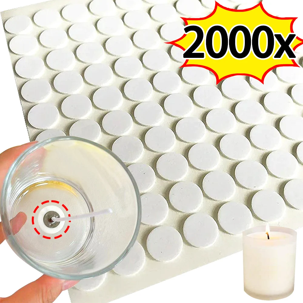 1000-100Pcs Candle Wick Stickers Wax Fixed Base Holder Heat Resistance Double-sided Stickers for Gypsum Candle Making Supplies