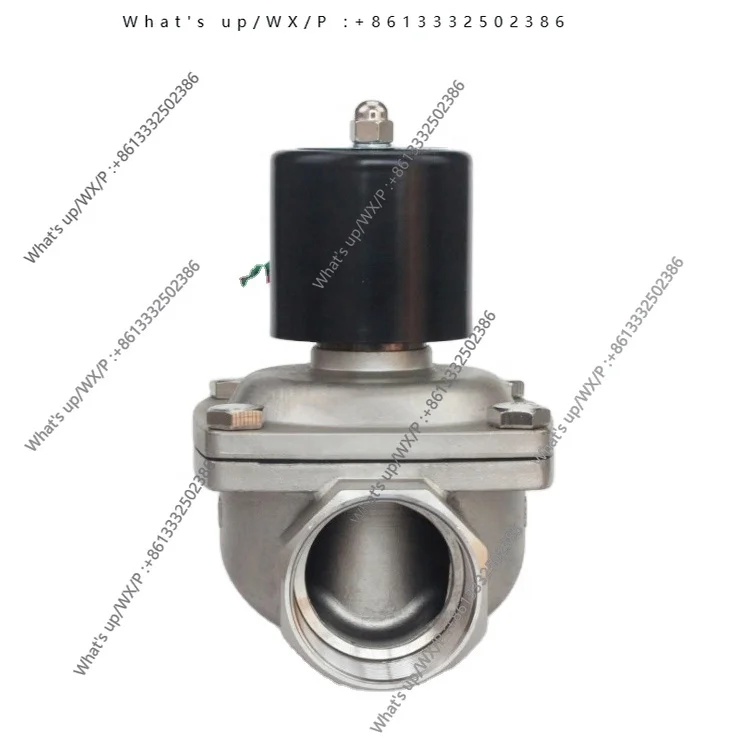 DN50 2 بوصة 2 واط-500-50 عادة مغلقة الفولاذ المقاوم للصدأ ارتفاع ضغط المحرك الكهربائي الصغير المباشر الملف اللولبي صمام