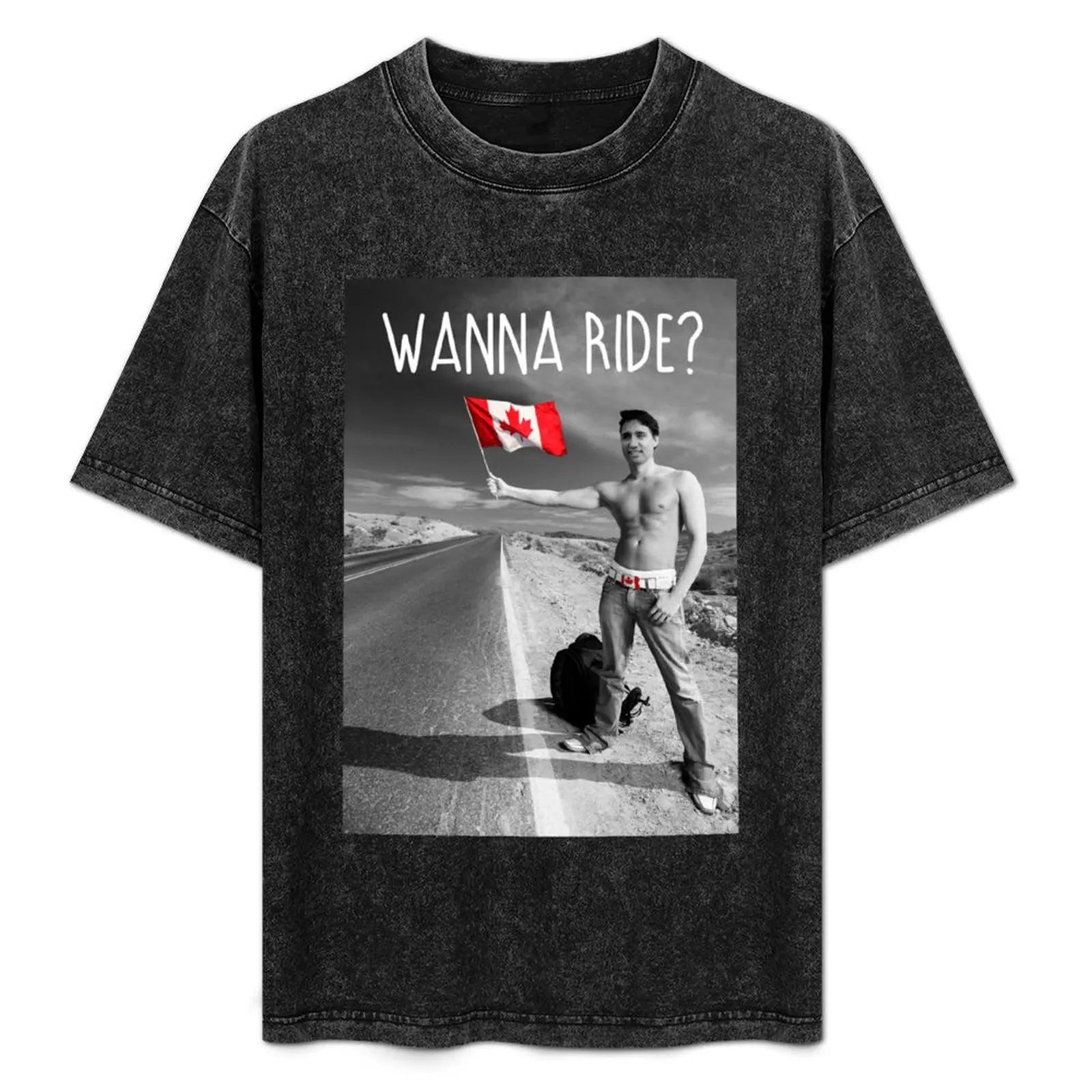 

Justin Trudeau: Wanna Ride T-Shirt hippie clothes Blouse heavyweights mens vintage t shirts