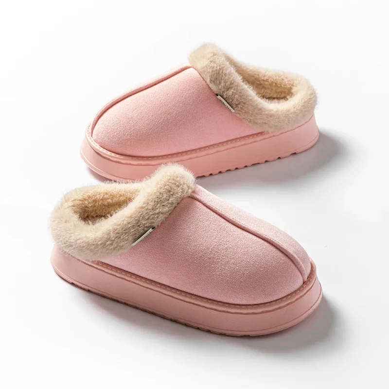 

EVA Thick Sole Anti-Slip Warm Unisex House Shoes Women Fluffy Slippers for Autumn Winter Indoor