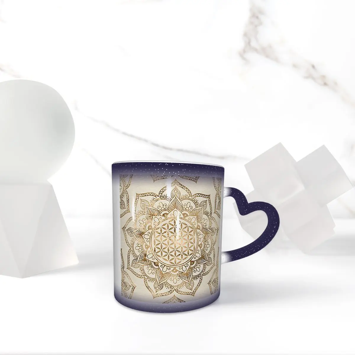 

Цветок жизни в лотосе - кружка Pastel Golds And Canv Забавные керамические кофейные чашки Чайные кружки Молочная чашка Посуда для напитков Подарок для друзей