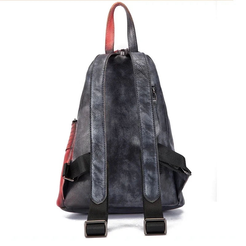 2024 Luxury Brand Cow Genuine Leather Women Backpacks New Vintage Female Ladies Girl Student Korean Casual Designer Backpack