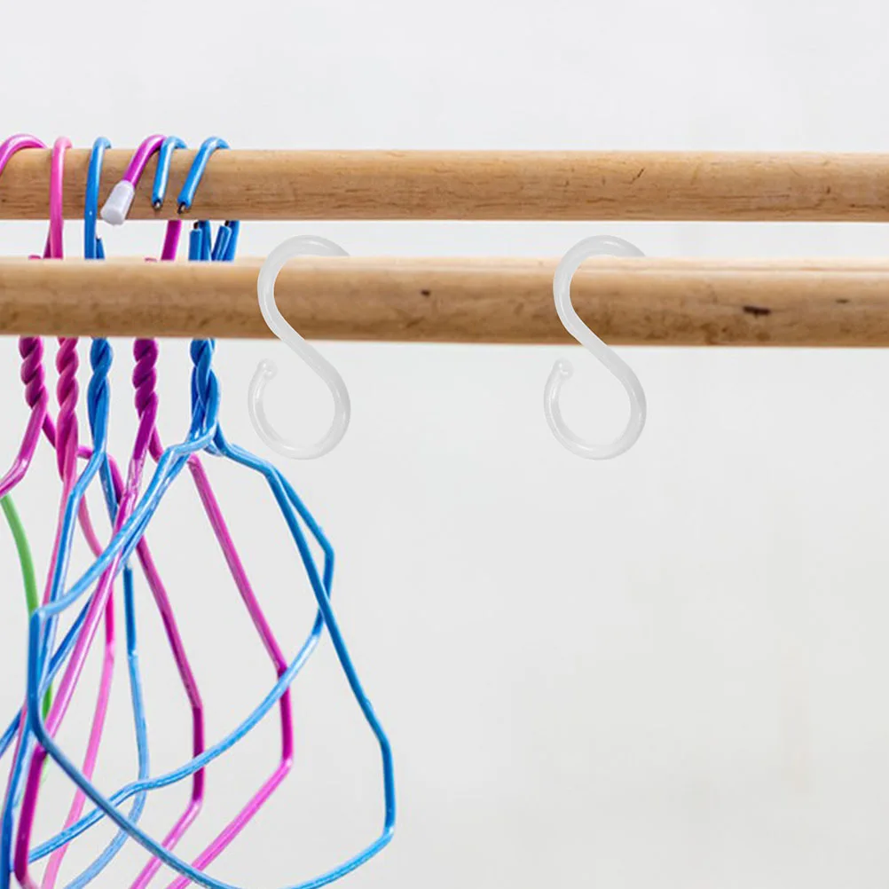 

200pcs S-Shaped Plastic Hooks Multipurpose Hanger For Home Kitchen Bathroom Garden Outdoor Use Sturdy Pp Material Easy