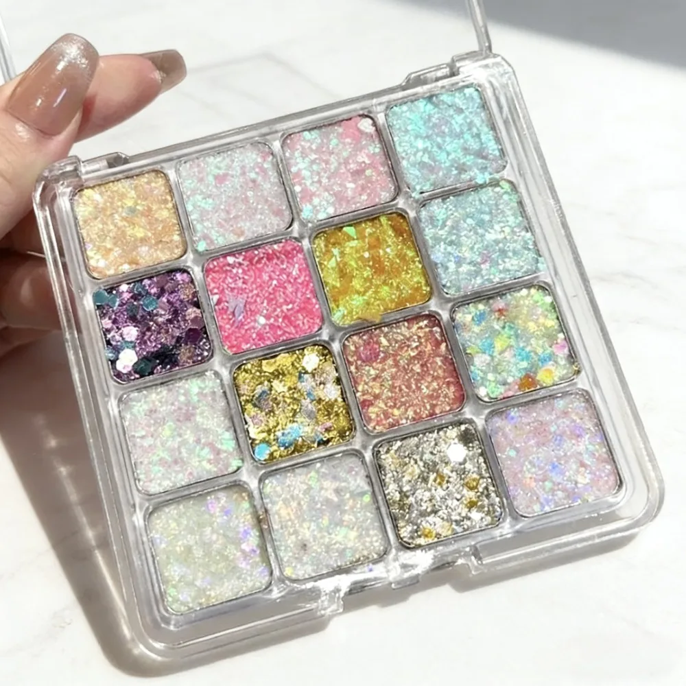 Magic Sparkle 16 Color Eyeshadow Palette Pearl Matte Korean Cosmetics Christmas Gift for Girls