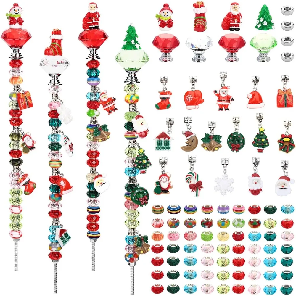 

Beaded Garden Stake, DIY Fairy Wand Beaded Decorative Garden Stake Kit with 12IN Threaded Rod Crystal Stopper Top Large Holes Be