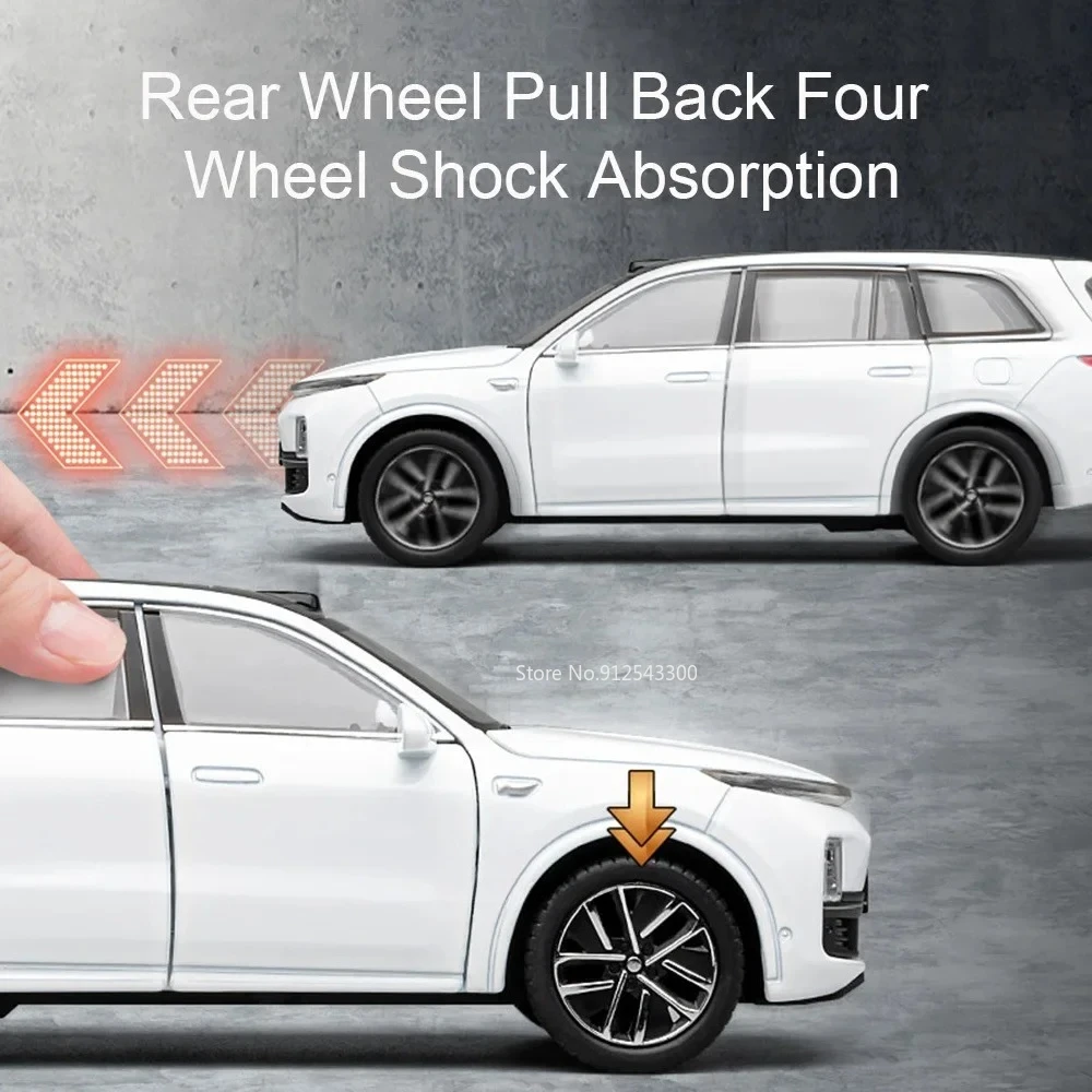 1:32 Scale Leading Ideal L9 ONE Toy Car Model Diecast Pull Back Miniature New Energy Vehicle Models Toys Boys SUV Ornaments