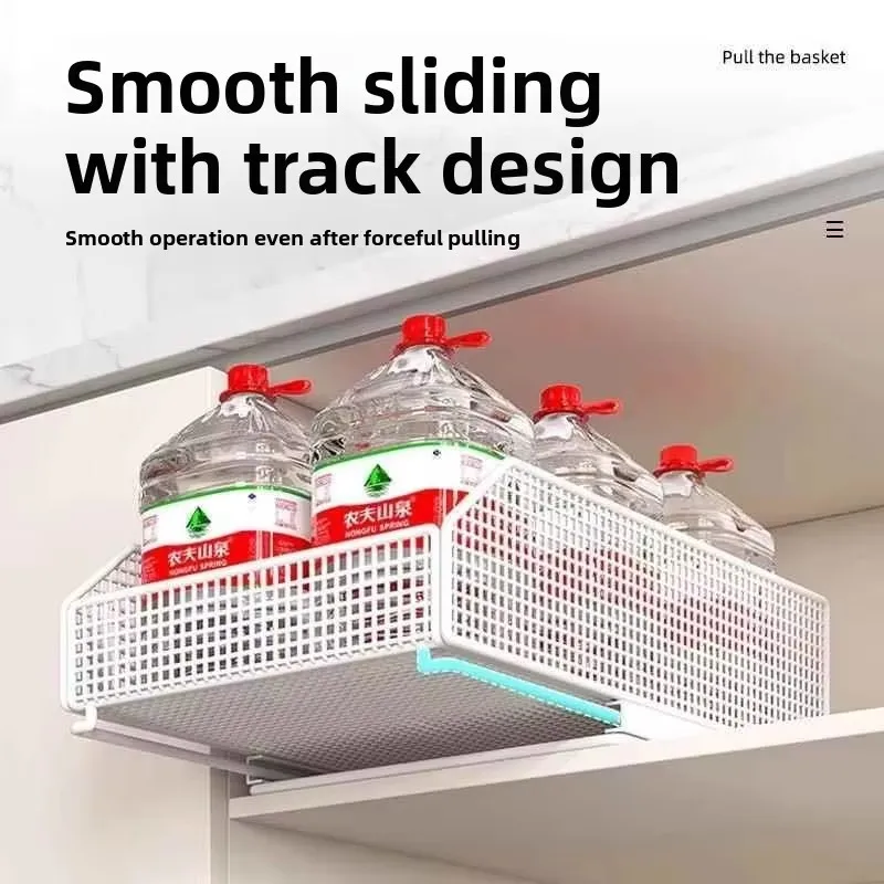 Slim Pull-Out Basket for Drawers and Cabinets, Deep Storage Organizer