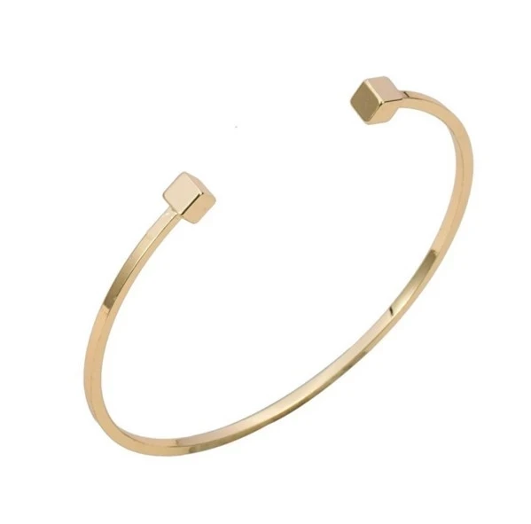 Promotion of foreign trade simple joker geometric square copper casting metal punk rock female bracelet jewelry