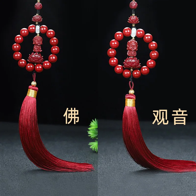 

【Supply Chain】Live Source Cinnabar Baby Buddha Car Pendant High Content Purple Gold Sand Lotus Tassel Hanging Decoration