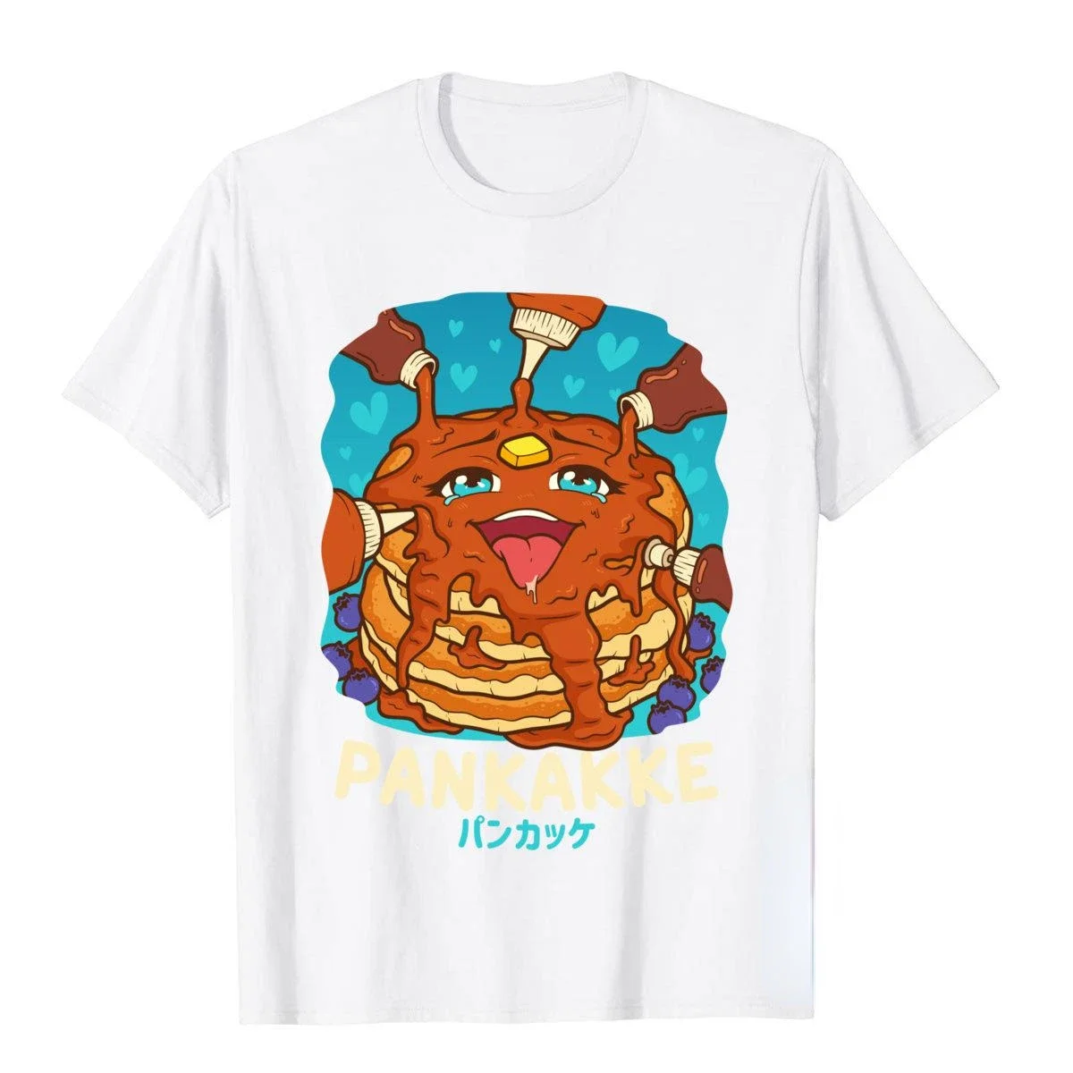 Funny Naughty Foodie Pun Kawaii Pankakke Japanese Pancake T-Shirt Black Humor Men T Shirts Beach Tops T Shirt High Street