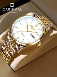 Switzerland Luxury Brand CARNIVAL Japan NH36A Automatic Mechanical Sapphire Men's Watches Waterproof Dual Calendar Clocks C8106