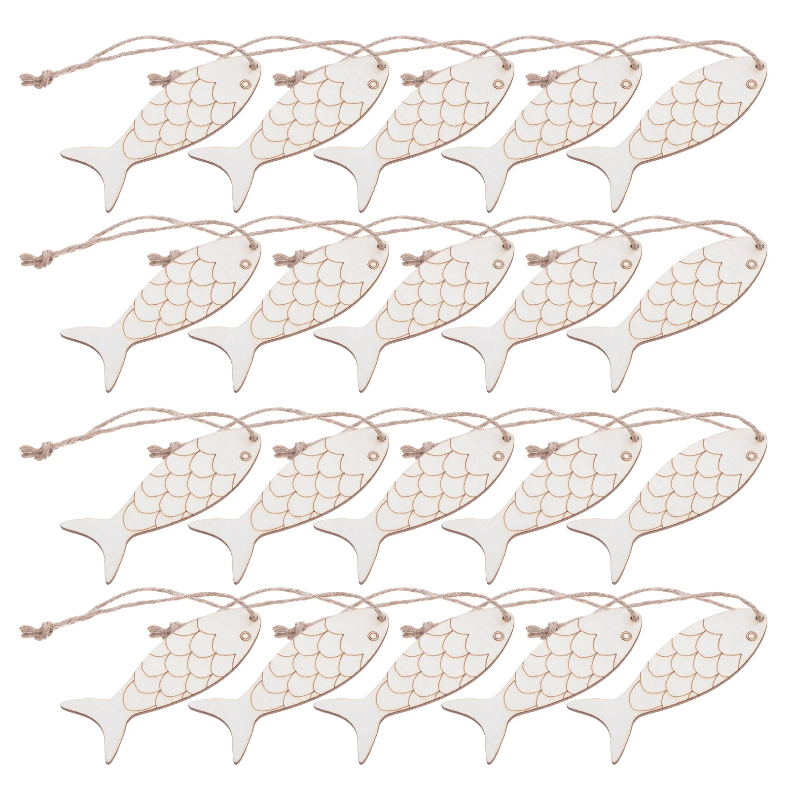 

100Pcs Fish Cutouts Wooden Shapes Unfinished Natural Fish Wood Craft for Wall Decor Party Hanging Decorations DIY Painting