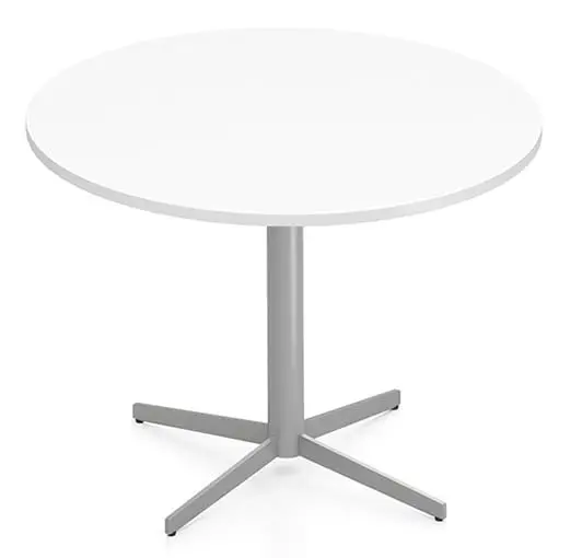 36 Inch White Round Laminate Cafe Restaurant Table