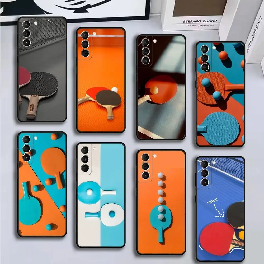 

Table Tennis Racket Ping Pong Phone Case For Samsung GalaxyA13,21s,22,31,32,52,53,71,72,73,Soft Black Shell