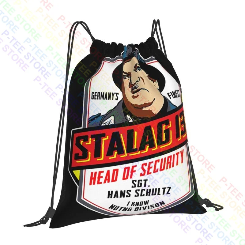 Stalag 13 Sgt Schultz Head Of Security Hogans Heroes Softstyle Drawstring Bags Gym Bag Vintage New Style