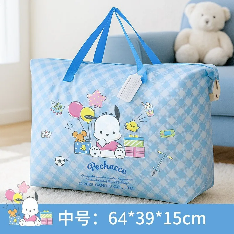 Sanrio Aufbewahrungstasche mit großem Fassungsvermögen, Bettdeckentasche aus Baumwolle, Cartoon-Reisetasche, saisonale Umzugstasche, Kleideraufbewahrung, Klassifizierung und Sortierung – Detail 7