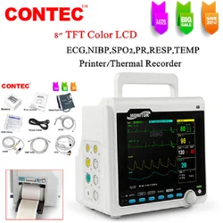 CONTEC CMS6000 Patient Monitor for Human Veterinary 6 Parameters ECG RESP SPO2 NIBP TEMP Display up to 8-Channel Waveform