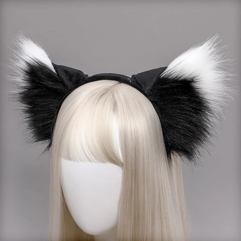 Cerceaux de cheveux d'oreille de renard de chat d'animal de fourrure pour des filles, bandeau de fourrure de cosplay de partie, bandes de sauna d'anime d'Halloween, vêtements de mode, accessoires de cheveux