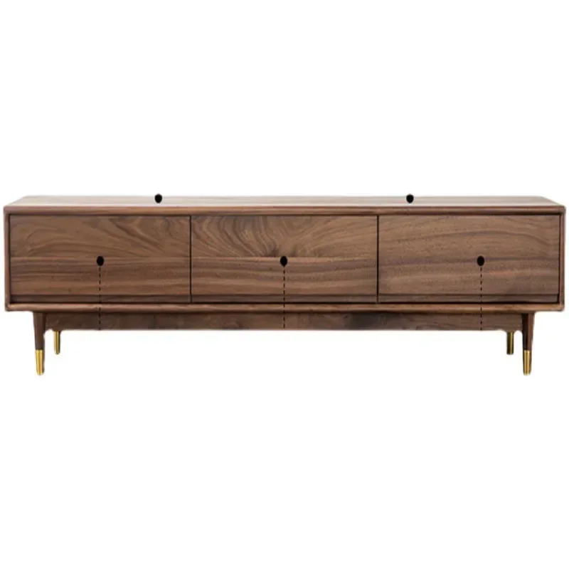 

Nordic black walnut TV side cabinet, modern simple living room furniture Japanese storage cabinet