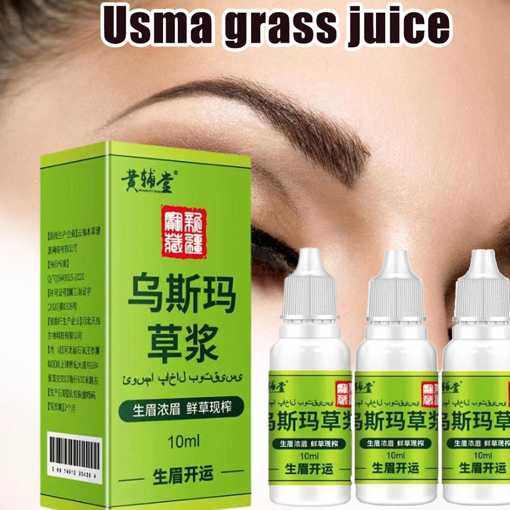 1/3/6PCS Eyelash Growth Serum with Usma Grass Juice, Nourishing Eyebrow Eyelash Liquid, Usma Grass Thick Beard Eyelash Liquid