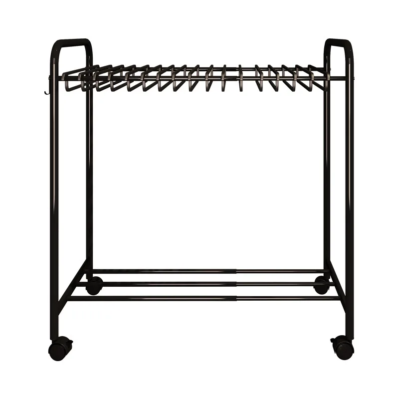 

Household metal wardrobe multi-layer storage rack floor-to-ceiling pants rack integrated storage drying rack movable