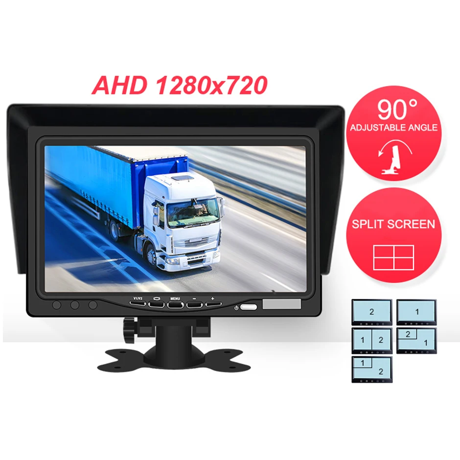 GreenYi 1920*1080 Recording DVR 2 Truck Backup Camera AHD Night Vision with 7\