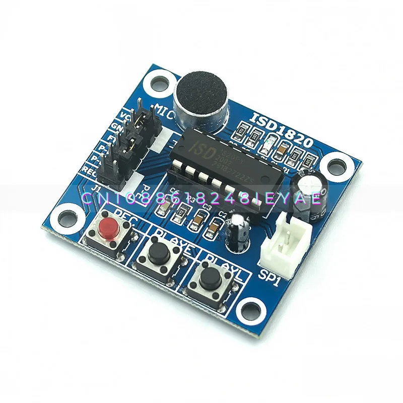 

ISD1820 Recording Voice Module, Voice Module, Recording and Playback Module, Board with Microphone Head, Send 0.5W Speaker